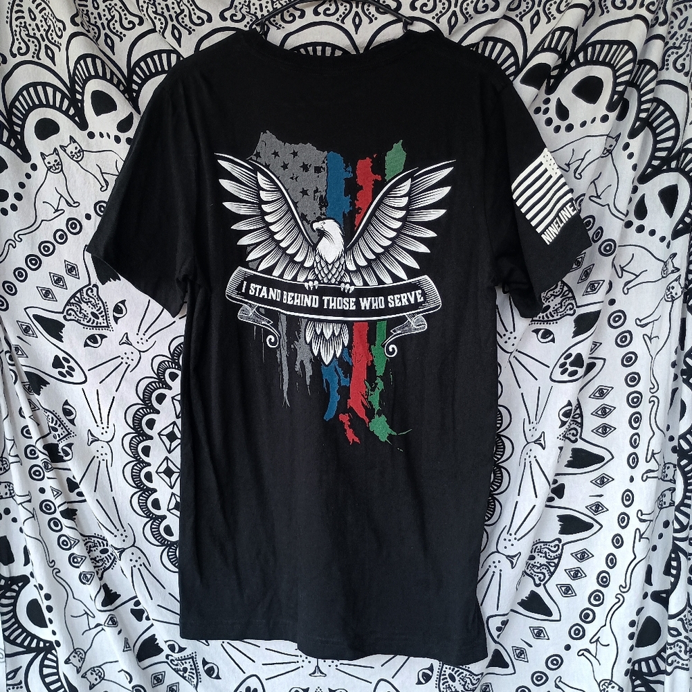 Nine Line Apparel “I Stand Behind Those Who Serve” Graphic Tee